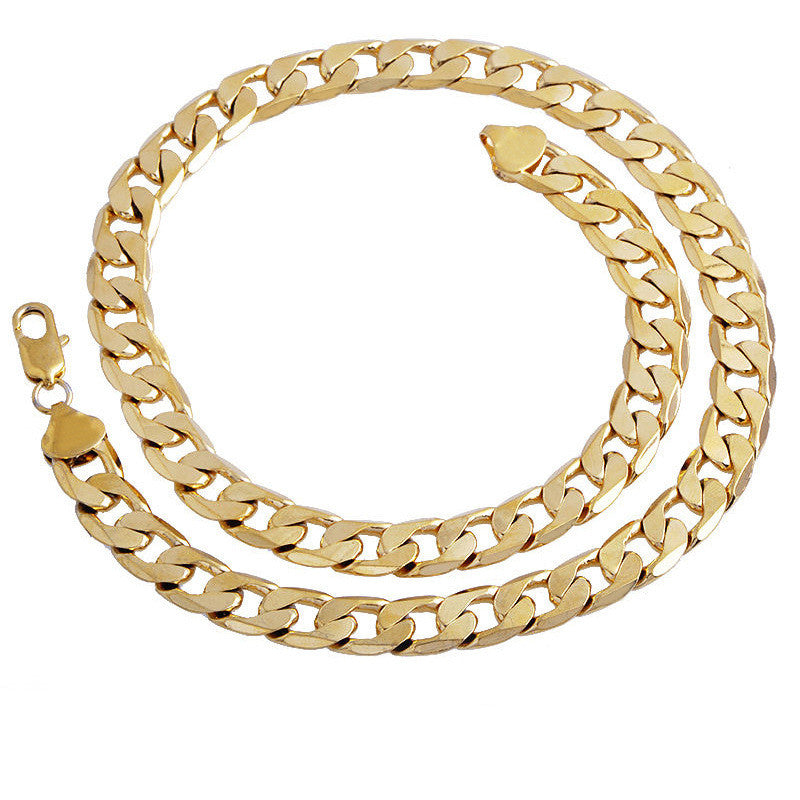 Figaro Chunky Tank Chain Necklace - 18K Gold Plated